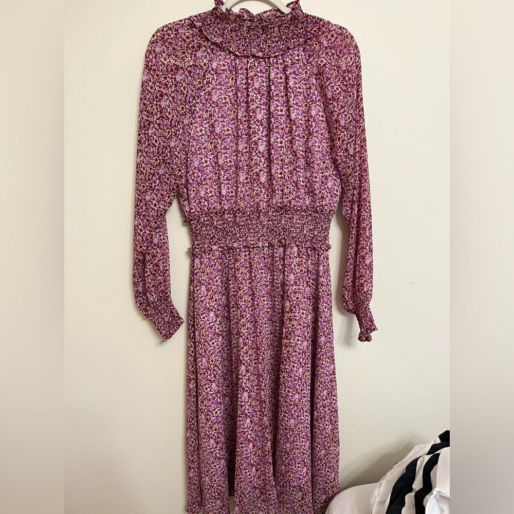O.P.T size medium floral vibrant midi dress